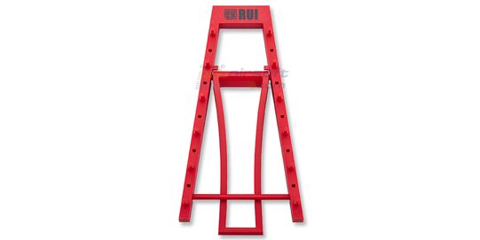 Knife Display Stand for Six Knives – Red Plastic Collector’s Rack - Red plastic knife display stand for six knives