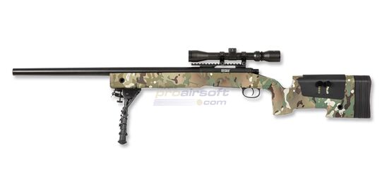 Specna Arms SA-S02 Core tarkkuuskivääri, multicam - Specna Arms SA-S02 Core airsoft-tarkkuuskivääri, VSR-10-yhteensopiva ja 130 m/s lähtönopeus