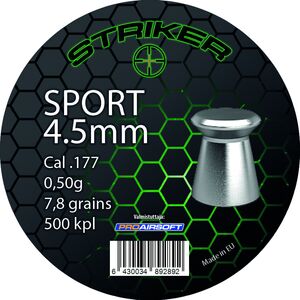Striker Sport 4.5mm 0.50g Airgun Pellets (500 pcs) – Precision Wadcutter Pellets for Target Shooting