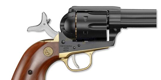 Marui SAA .45 Cavalry 7.5" Spring Revolver – Classic Western Airsoft, Black - Marui SAA .45 Cavalry airsoft revolver realistic shell loading system