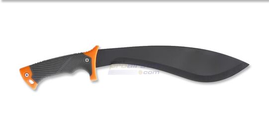 Joker Congo Machete JKR488 – Stainless Steel Kukri Knife for Outdoor and Survival Use - Joker Congo machete with black stainless blade and ergonomic rubber handle