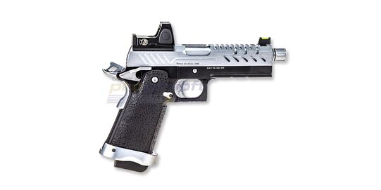 Vorsk Hi-Capa 4.3 GBB With Red Dot Sight, Full Metal, Silver/Black