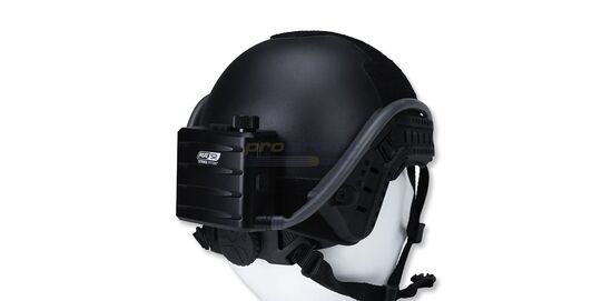 Strike Systems AFU-1 Anti-Fog Unit for Airsoft Goggles and Glasses - AFU-1 mounted to a tactical helmet using the supplied hook-and-loop attachment