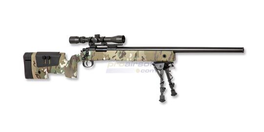 Specna Arms SA-S02 Core tarkkuuskivääri, multicam - Specna Arms SA-S02 Core tarkkuuskivääri, varustettuna Picatinny-kiskolla ja säädettävällä poskipakalla