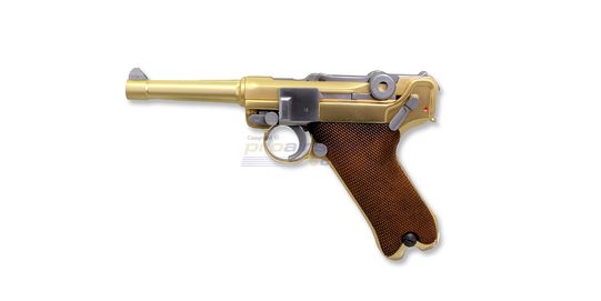 WE Parabellum 4" kaasupistooli, metalli kulta