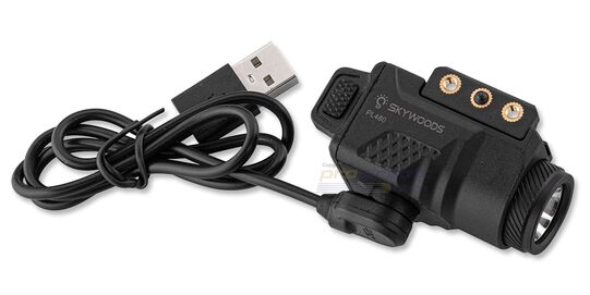 Skywoods PL480 Hurricane Tactical Flashlight 480 lm – Rechargeable Weapon Light - Skywoods PL480 Hurricane magnetic USB charging cable