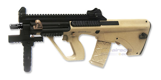 ASG Steyr AUG A3 XS Commando sähköase, hiekka