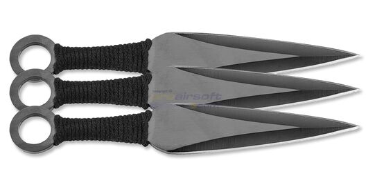 Heittoveitset 15cm (3kpl) - Kolmen mustan kunai-heittoveitsen setti 15 cm pituudella