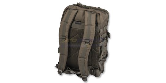 Mil-Tec rynnäkköreppu 40L, vihreä - Mil-Tec rynnäkkörepun pehmustettu ja hengittävä selkäosa