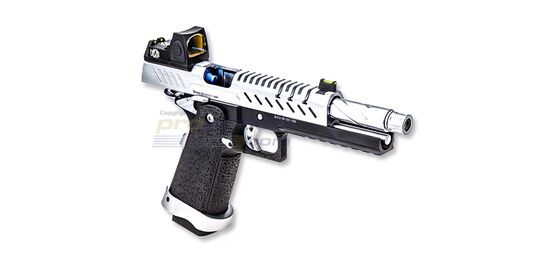 Vorsk Hi-Capa 5.1 GBB With Red Dot Sight, Full Metal, Silver/Black