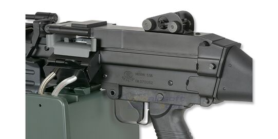 Cybergun FN M249 Mk2 konekivääri - metalli, musta - Kansi suljettuna