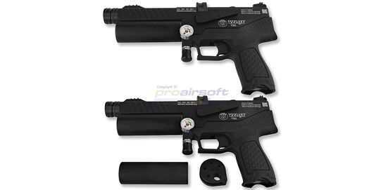 Hatsan Velox T50 PCP Rubber Ball Pistol, Black