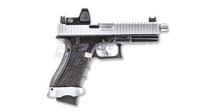 Vorsk EU8 kaasupistooli punapistetähtäimellä, hopea/musta