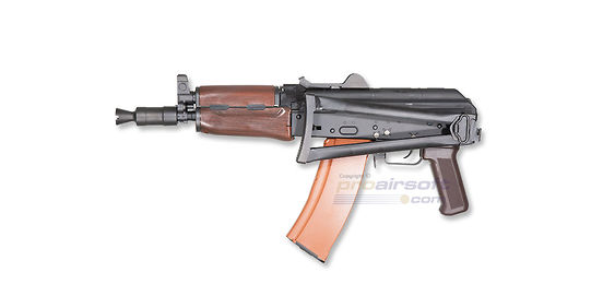 Tokyo Marui Next-Gen AKS-74U NGRS Recoil Blowback AEG – Full Metal, Black - AKS-74U metal folding stock in folded position