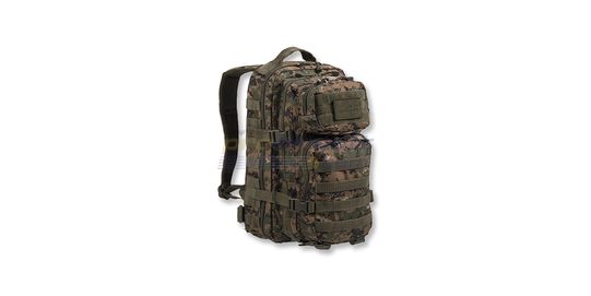 Mil-Tec Assault Backpack 20 L – MOLLE Compatible Tactical Backpack, Digital Woodloand - Mil-Tec 20 liter assault backpack with multiple compartments and MOLLE webbing