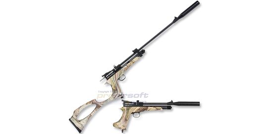 Artemis CP2 4,5mm CO2 ilma-ase, camo - Artemis CP2 4,5 mm CO₂ ilma-ase camo pistooli- ja kiväärikonfiguraatiossa