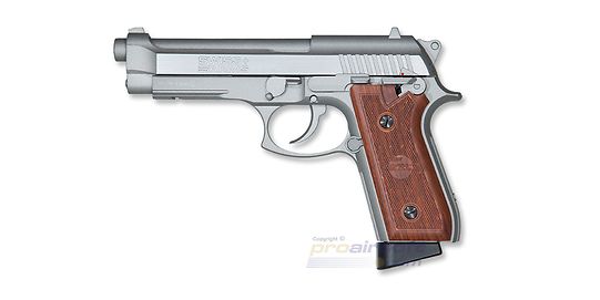 Swiss Arms M92 ilmapistooli 4,5mm CO2, metalli hopea