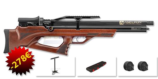 Aselkon MX10 PCP Airgun6.35mm, Wood