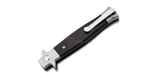 Böker Plus Stiletto 3.5 Ebony Folding Knife - Button Lock mechanism