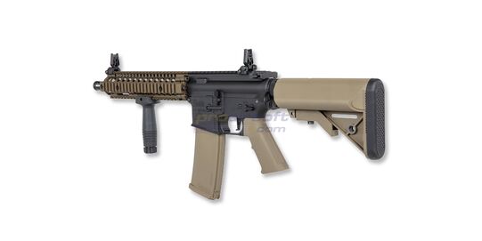 Specna Arms Daniel Defence Mk18 P19 Prime Aster ETU II Chaos Bronze, hiekka - Specna Arms MK18 P19 Prime Aster II ETU Cha os Bronze, koko karbiini sivuprofiilissa