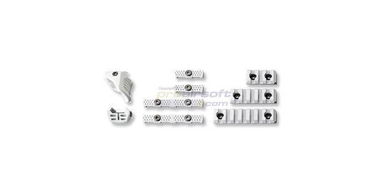 Marui Next-Gen AK White Storm NGRS blowback sähköase – metalli, valkoinen - AK White Storm M-LOK lisäkiskot