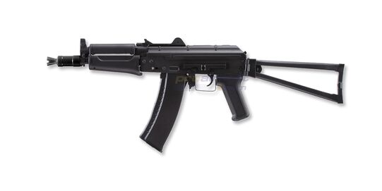 AKS-74U Electric Airsoft Rifle Black – Compact AEG with Folding Stock - AKS-74U black electric airsoft rifle with folding stock