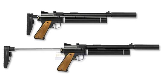 Snowpeak PP750L PCP Air Pistol 5.5mm – Long Version with Adjustable Stock & Suppressor