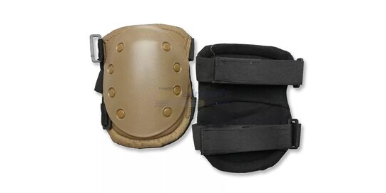 Polvisuojat, hiekka - Hiekan väriset ergonomiset polvisuojat tarranauhakiinnityksellä