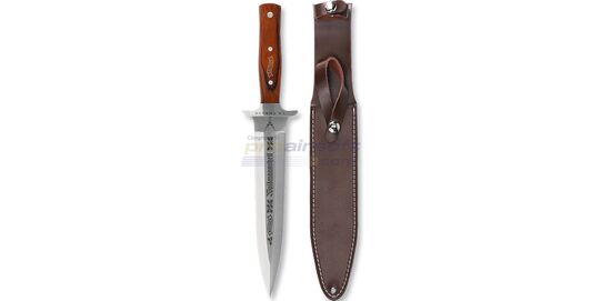 Walther La Chasse metsästysveitsi - Walther La Chasse metsästysveitsi – 440C-teräksinen kaksiteräinen veitsi pakkapuisella kahvalla ja nahkatupella