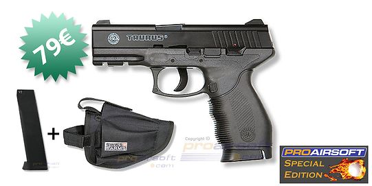 Cybergun Taurus PT 24/7 Special Edition CO2 pistooli + M130 lipas + kotelo